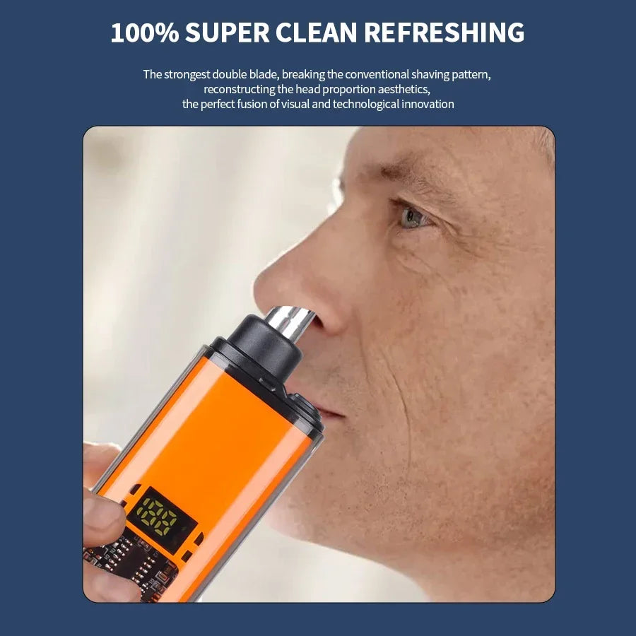 2-in-1 Electric Ear & Nose Hair Trimmer – 2024 Professional Painless Grooming Tool for Men