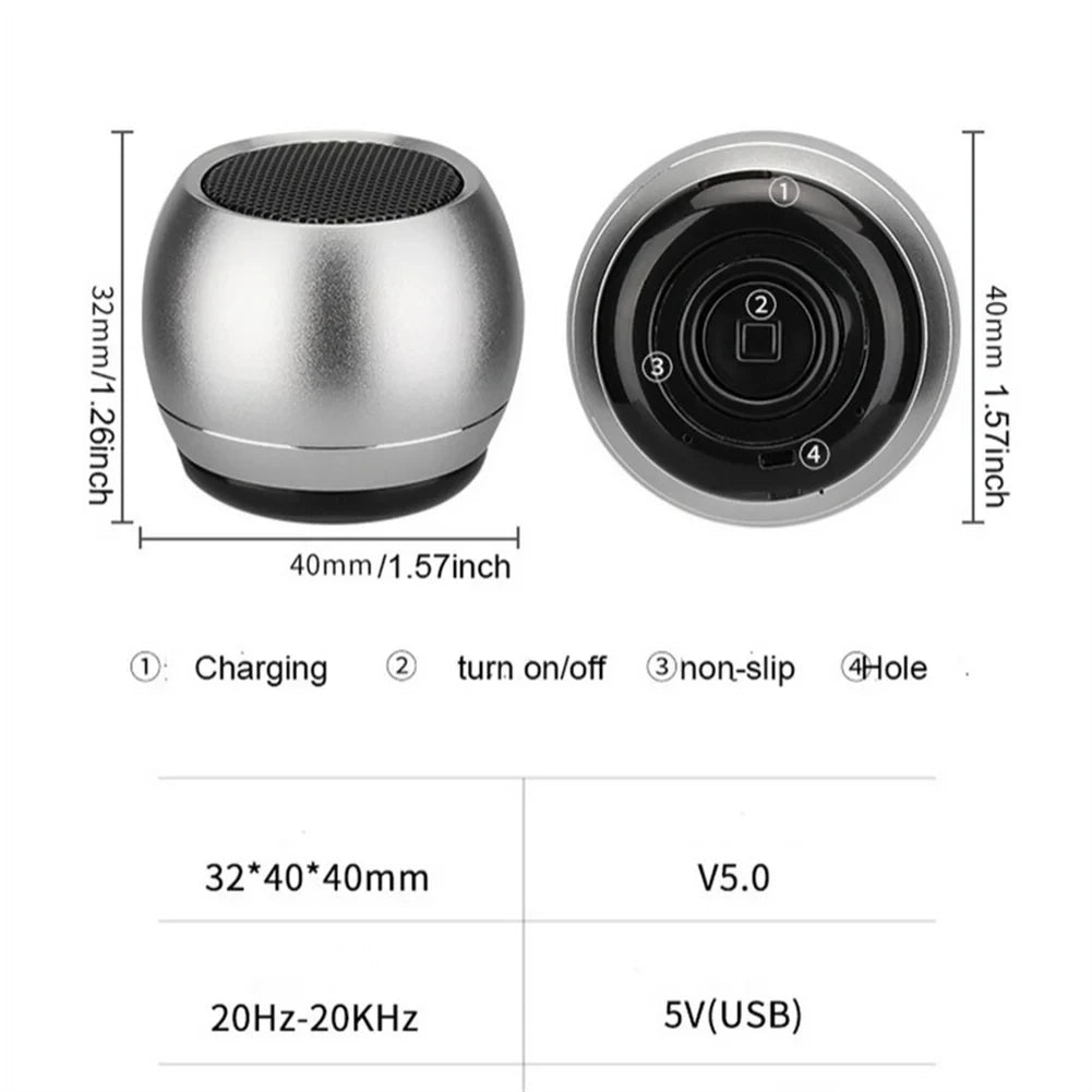 M1 Mini Bluetooth Speaker – Portable Metal Wireless Subwoofer with Intelligent Dual Connection”