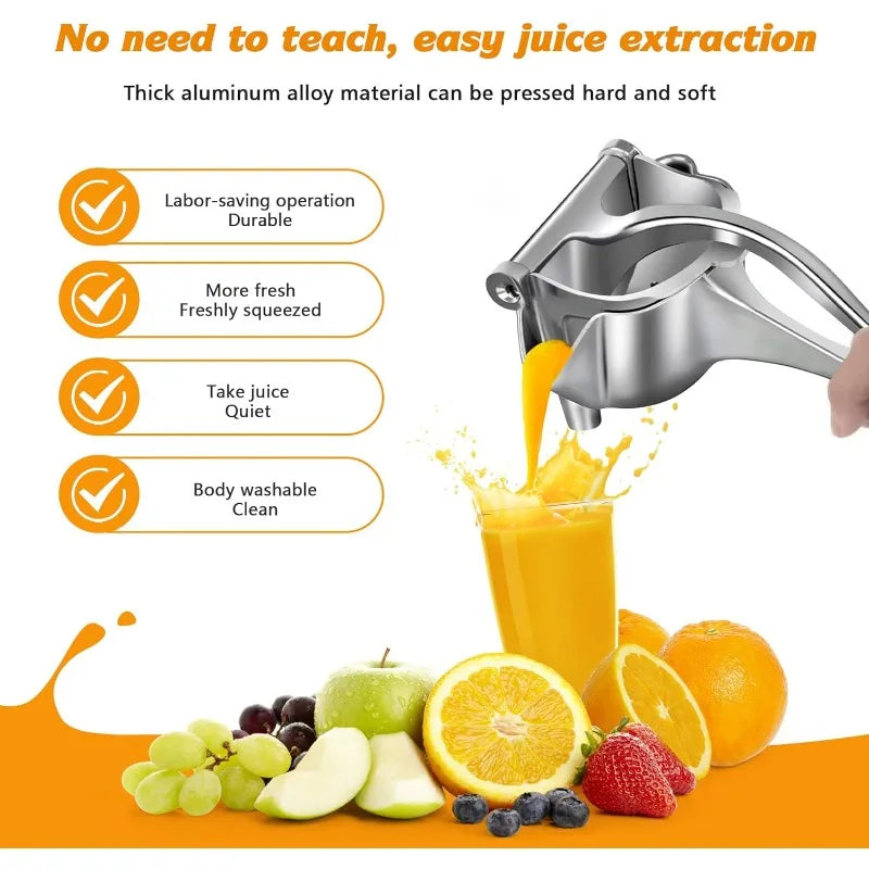 Manual Fruit Juicer – Premium Metal Alloy Citrus Squeezer Extractor Too