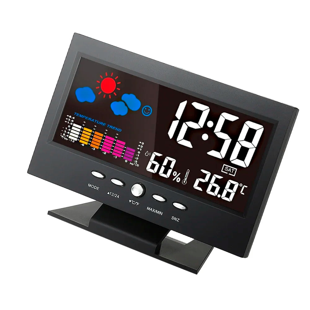 Digital Weather Station – Temperature & Humidity Meter with Clock, Calendar & Alarm