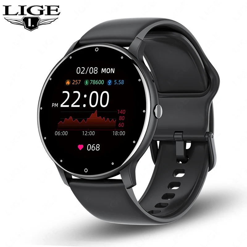 LIGE Smart Watch – Full Touch Bluetooth Call Fitness Tracker