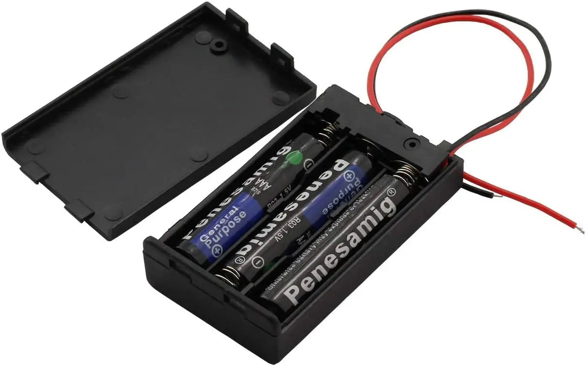 Multi-Slot AA Battery Holder: 1– 4 Slot Box with Leads, Switch & Screw Cap