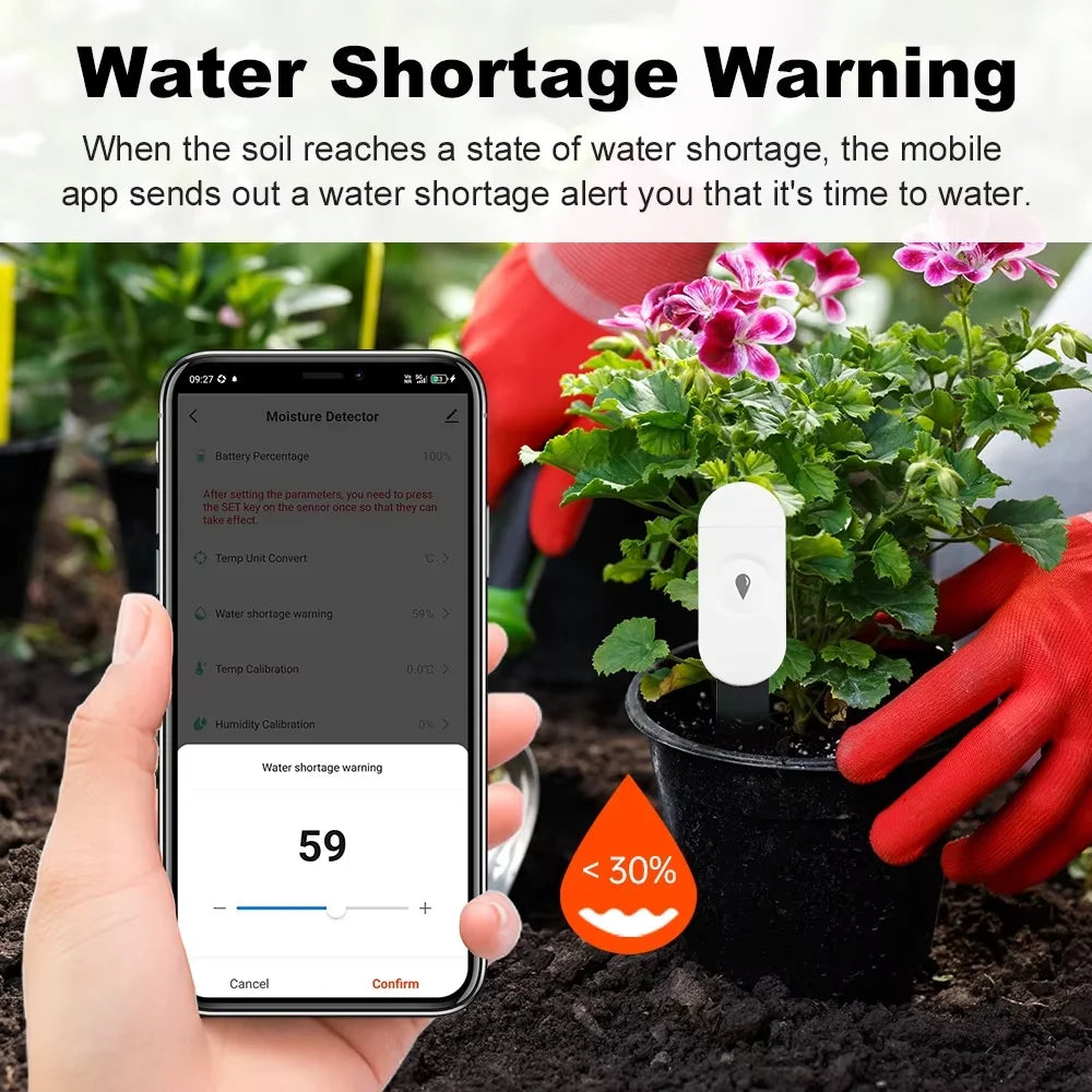“Tuya ZigBee Soil Moisture Tester – Smart Humidity & Soil Monitor Sensor for Gardening